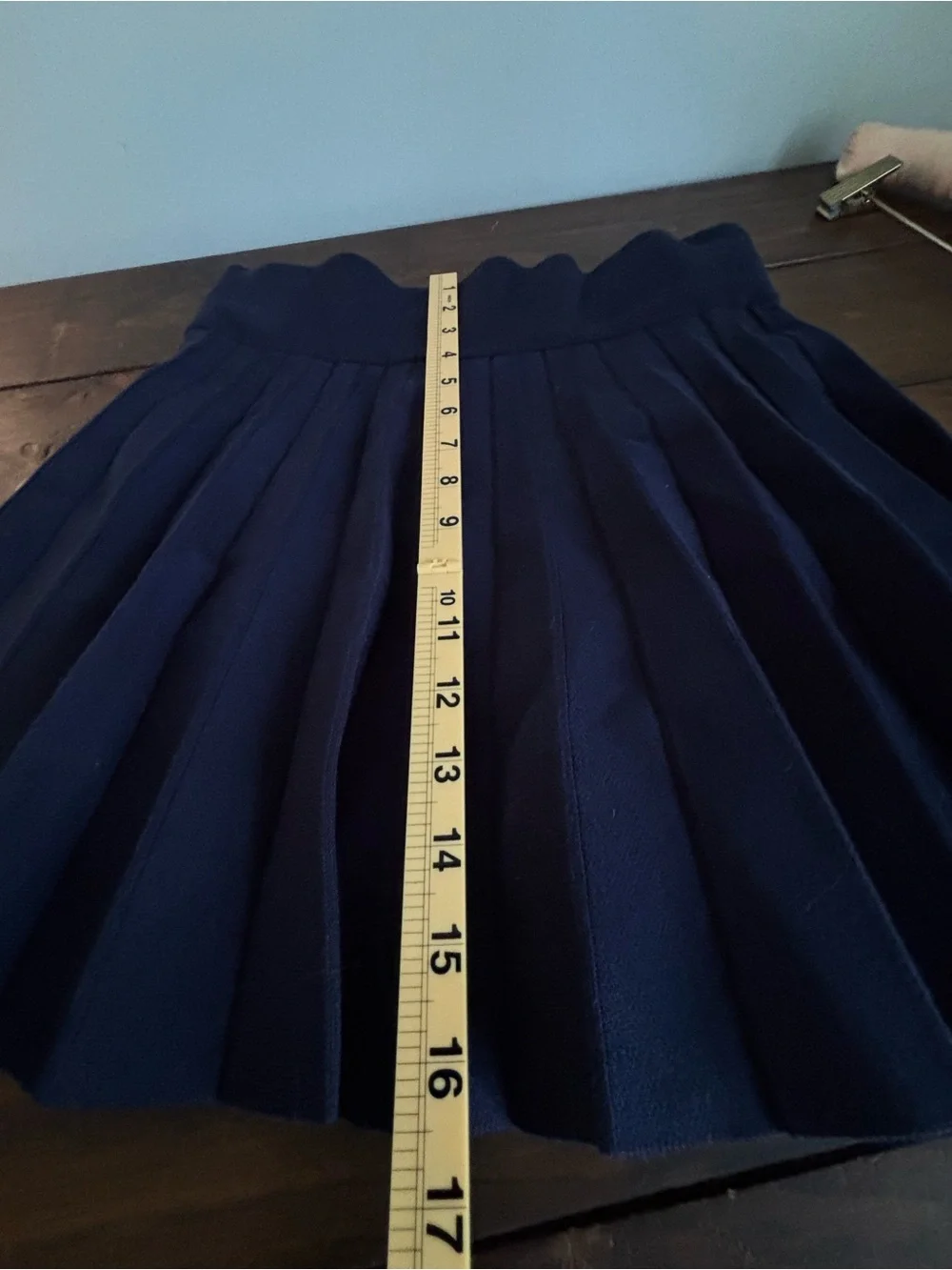 Minnie Rose Navy Pleated Knit Skirt Skort SZ M Dark Academia